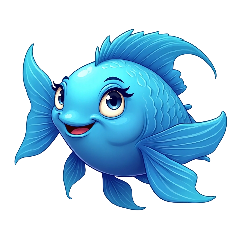 Blue Fish Cartoon